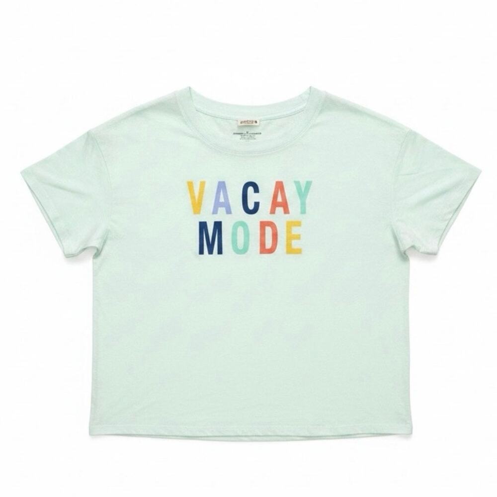 Tru Self Sz XL Vacay Mode graphics t-shirt Multi color letters mint green | NWT